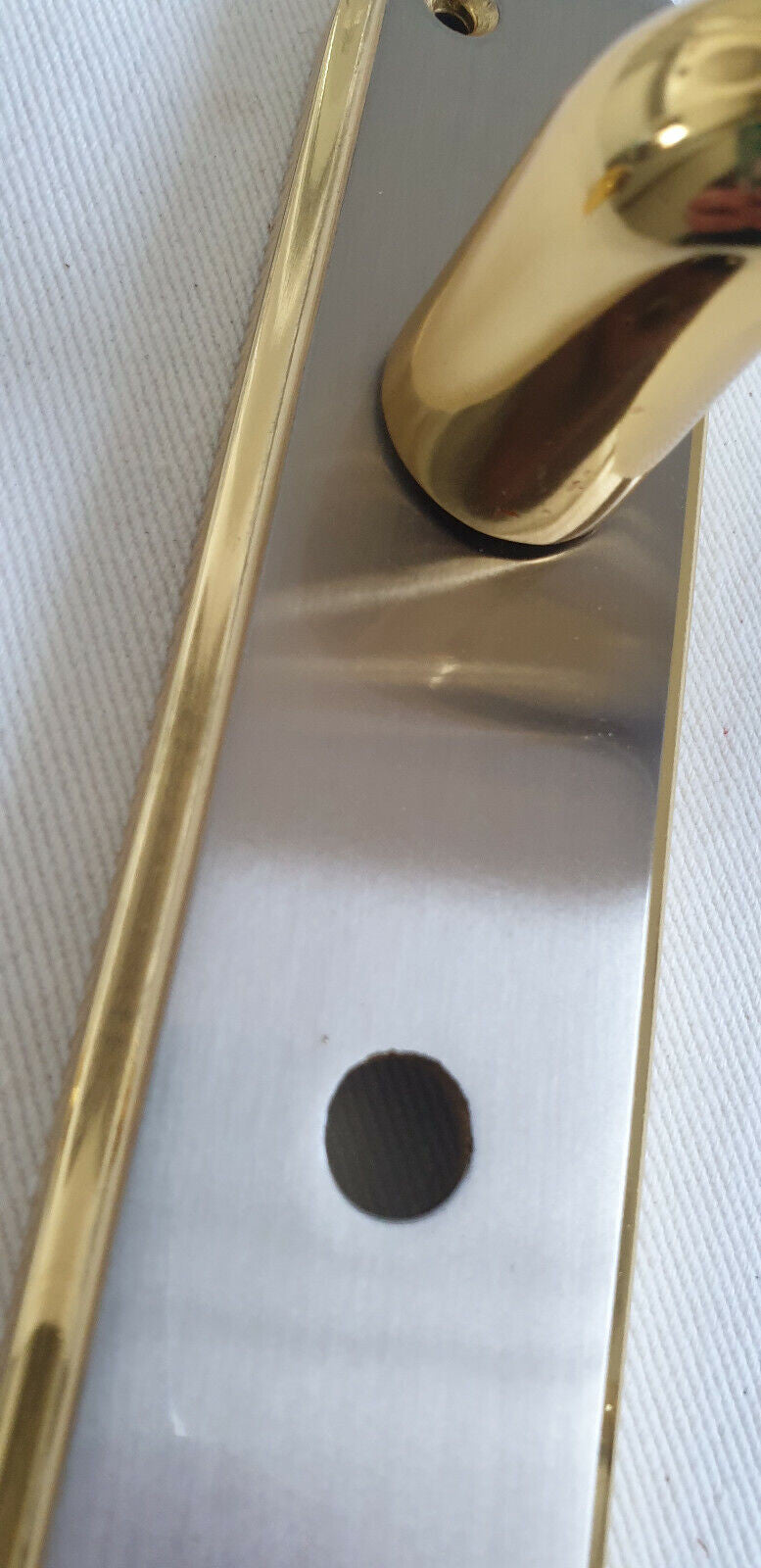Door Handles: Satin & Brass two tone Finish - BATHROOM W/C Marina Deluxe Modern