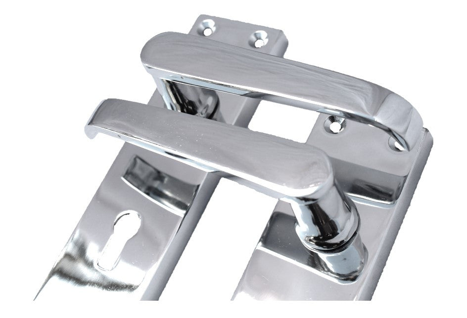 6" Victorian Straight Lever Lock Entrance Door Handles Polished Chrome 150mm D21