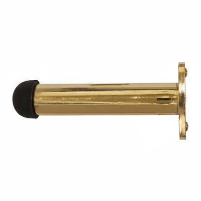 Brass Finish Door Stop Straight Long Wall Mount Skirting Board Rubber Stop D3