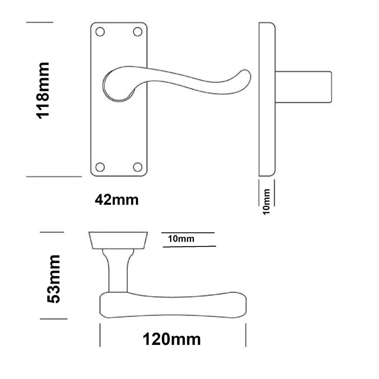 Door Handles Lever Latch Satin MODERN VICTORIAN Scroll With Hinges & Latch D1