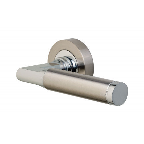 POLISHED CHROME SATIN NICKEL Vision Auriga Designer Door Handles Round Rose D9