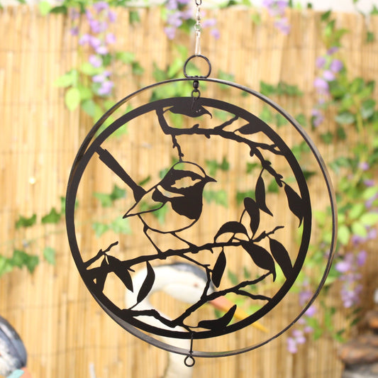 Bird Silhouette Hanging Orbit Spinner - Black Bronze