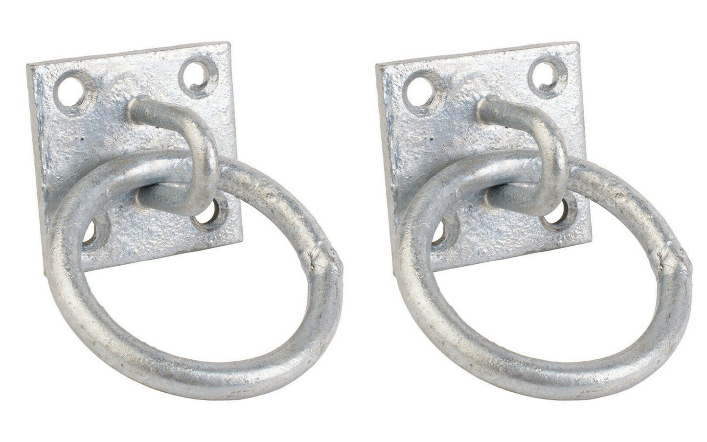 Perry Equestrian 2 Pack Tie Ring on 50mm Plate Stable Tie Up Ring Horse Pony
