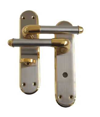 Door Handles: Satin & Brass two tone Finish - BATHROOM W/C Marina Deluxe Modern