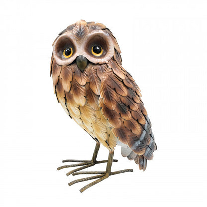 Standing Metal Brown Owl