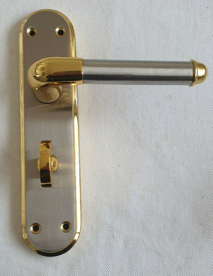 Door Handles: Satin & Brass two tone Finish - BATHROOM W/C Marina Deluxe Modern