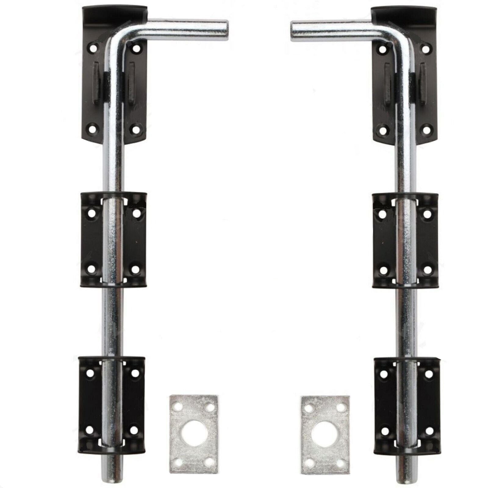 2 x 24" HEAVY DUTY STABLE  DROP BOLT  DOOR GATE GARAGE SHED SLIDING HASP PADBOLT