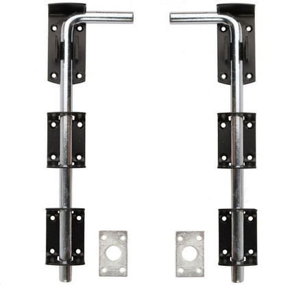 2 x 24" HEAVY DUTY STABLE  DROP BOLT  DOOR GATE GARAGE SHED SLIDING HASP PADBOLT