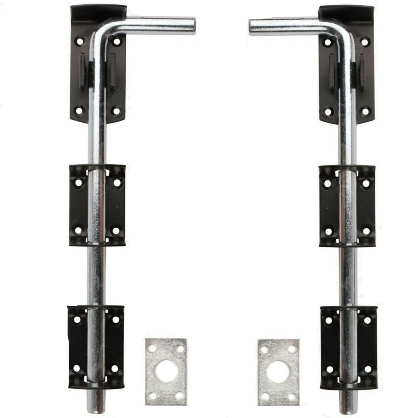 2x 12" HEAVY DUTY STABLE DROP BOLT FOR GATE GARAGE SHED SLIDING PADBOLT (Open)