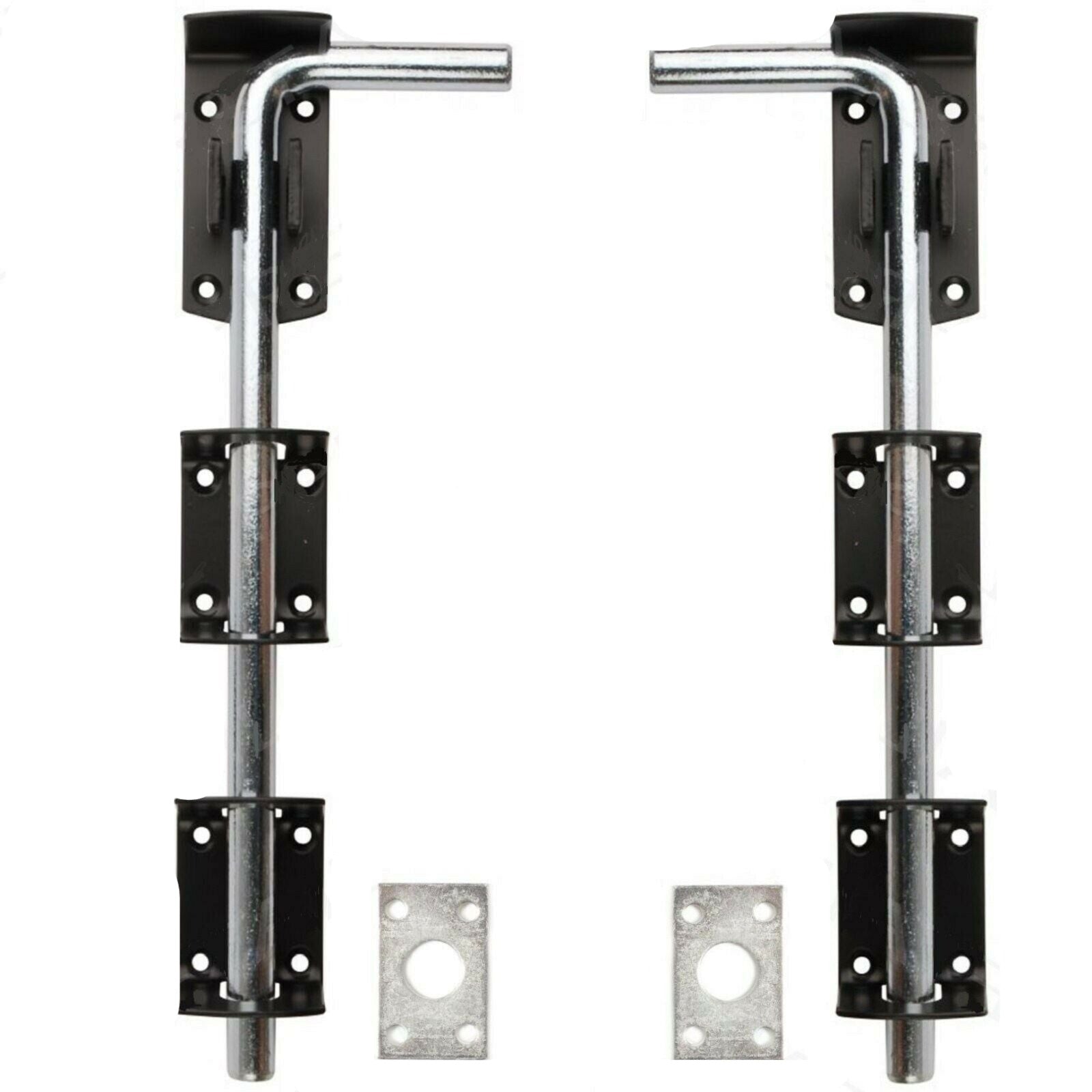 2x 12" HEAVY DUTY STABLE DROP BOLT FOR GATE GARAGE SHED SLIDING PADBOLT (Open)