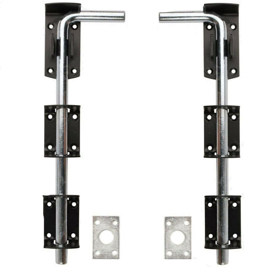2x 12" HEAVY DUTY STABLE DROP BOLT FOR GATE GARAGE SHED SLIDING PADBOLT (Open)