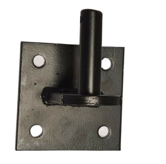 HOOK ON 4"x4" PLATE BLACK with Extended Shoulder HEAVY DUTY for Gates/Fences